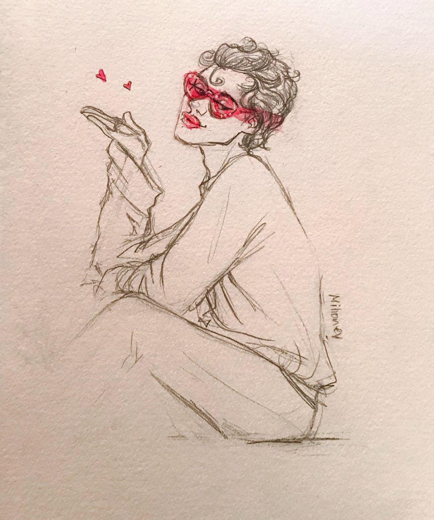 mica_illust's tweet photo. Kissy kissy @Harry_Styles https://t.co/ThuWyhU3l5