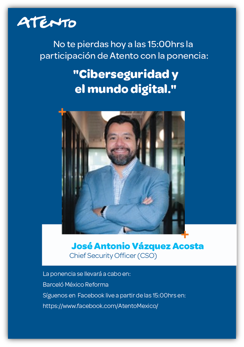AtentoMexico's tweet photo. #CiberseguridadYelMundoDigital
#AtentoDigital https://t.co/eS88ZU2UyP
