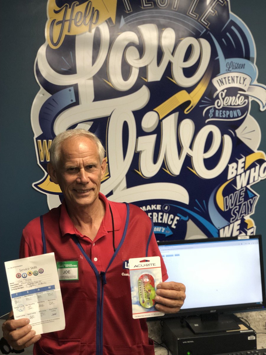 Nashidys's tweet photo. Way to go Joe! Joe started as a seasonal employee this spring and transitioned into a PT position last month. He was our 2nd associate to complete a coverall on his BINGO card #DayOfDevelpMEnt! #LowesLife #LoveWhereYouWork #Lowes1160 #Lowes838 #LowesR21 #TogetherAtTheBeech https://t.co/EsG5aXojs7