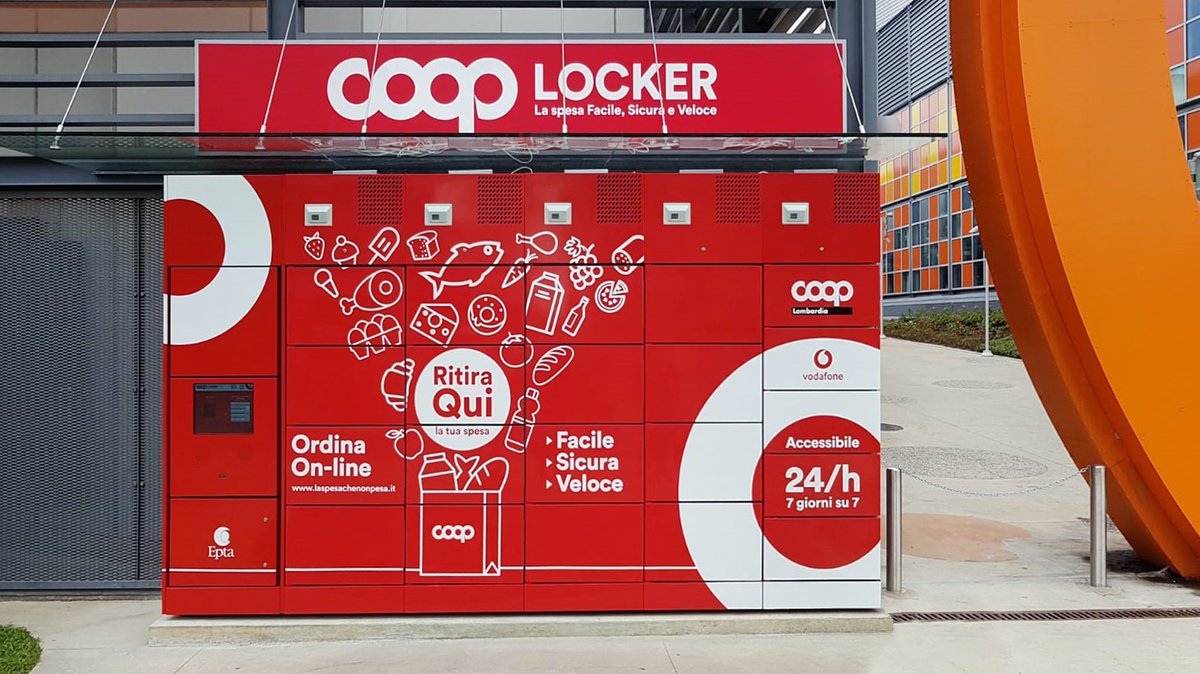 Epta_Group's tweet photo. #Eptaroundtheworld Collaborazione di successo: Epta e @VodafoneIT con gli #EPTABricks  danno vita ad un progetto unico in Italia per il ritiro h24 della spesa  food e non food ordinata online. Scopri la 1a installazione @Coop_Lombardia su @Gdoweek https://t.co/IIJ5vo5rAw https://t.co/9eTjA2YV74