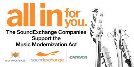 SoundExchange's tweet image. .@SXWorks and the SoundExchange Companies proudly stand alongside the #music industry in support of the #MusicModernizationAct. Thousands of letters were sent by the #SXfam to Congress supporting the bill. Let’s stand together for change.
