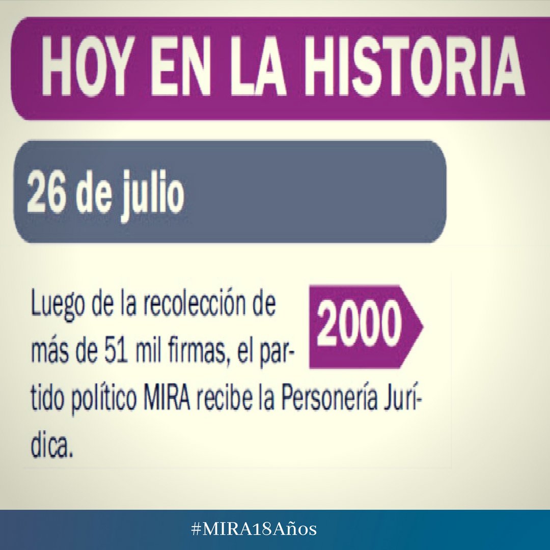 PartidoMIRA's tweet photo. Lea en @vanguardiacom

Un día como hoy en la historia de Colombia... #MIRA18Años 🇨🇴🎉 https://t.co/PQcUaEi92t