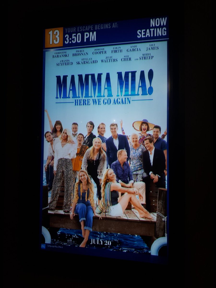 justinfrederic's tweet image. Here we go! 😊 #MammaMia #IMAXexperience