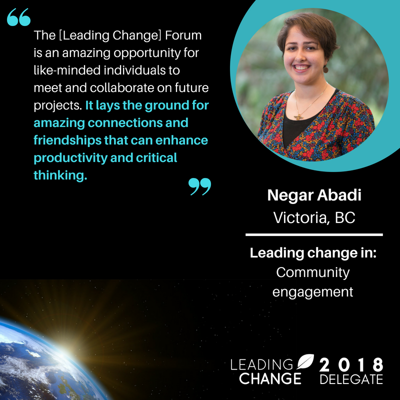 LeadingChangeCa's tweet photo. .@LeadingChangeCa aims to elevate the profiles of youth change-makers & shine a spotlight on the causes they're working on. #LeadChange18 delegate @negardotdotdot is a BBA student @RoyalRoads with a passion for sustainability and community engagement! https://t.co/pri2qbwqdi