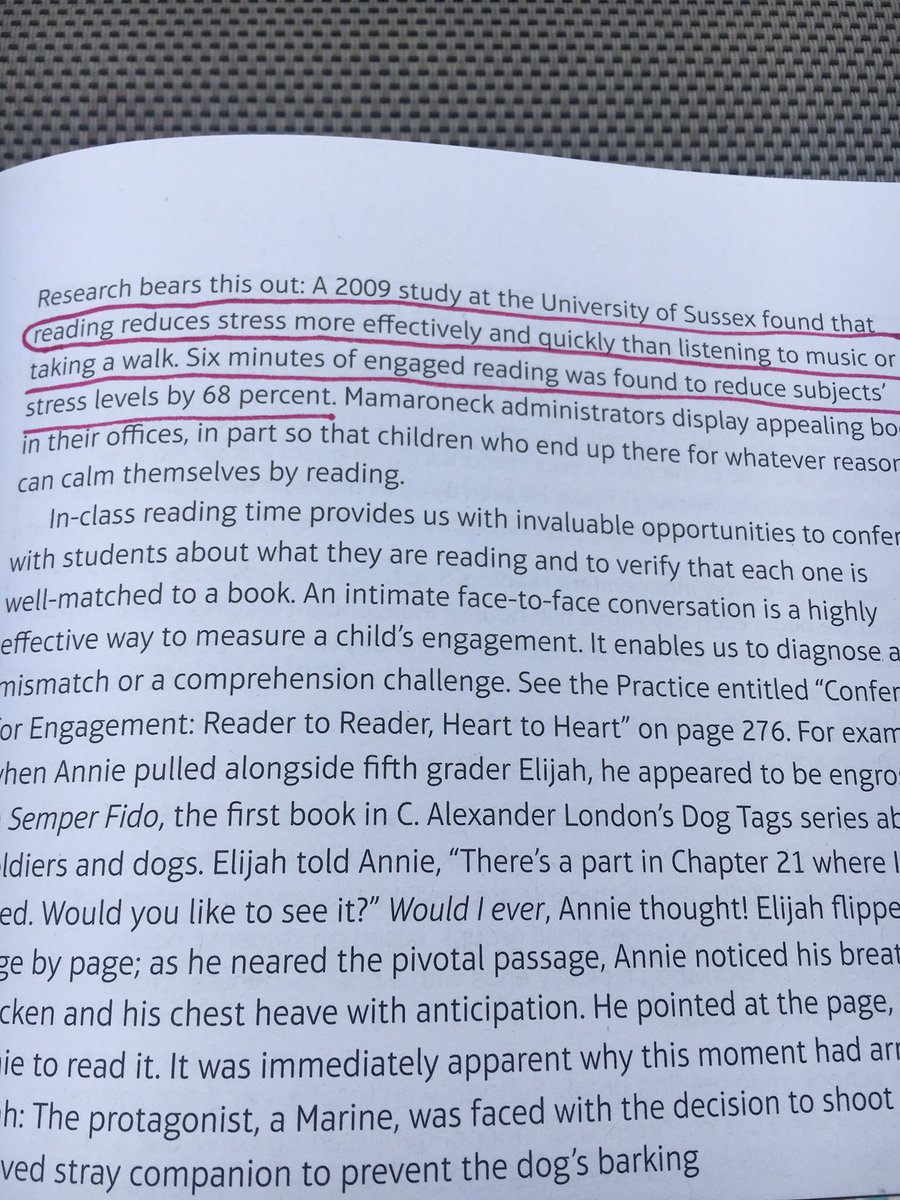 suzanne_warford's tweet photo. Wow! This study found that reading reduces stress by 68%! Making independent reading time in our classrooms is a must!! #FromStrivingtoThriving @Stephharvey49 @AnnieTWard @MCR1Mustangs @AERedbirds #teacherslovereading #ela #Reading #readers #readmore @Scholastic https://t.co/JCYblAq43H