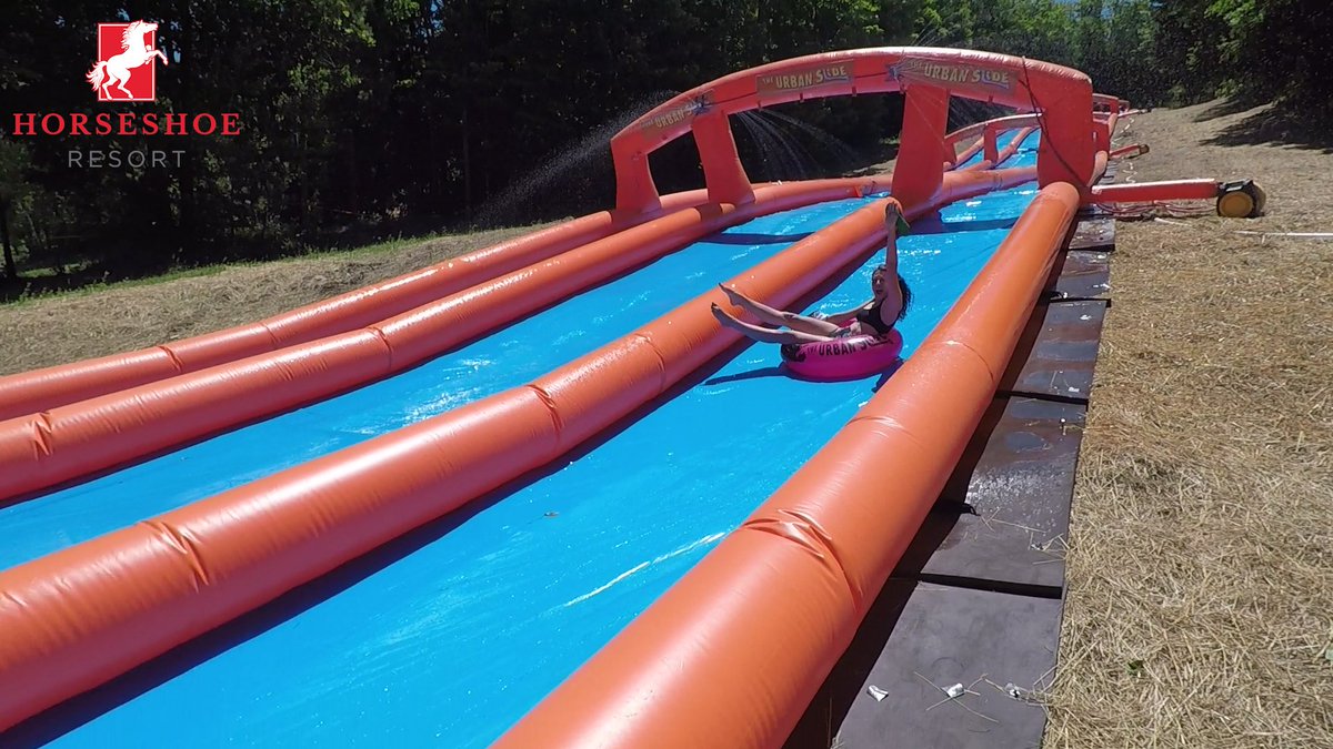 TBAdventureTeam's tweet photo. We took an exhilarating ride down @HorseshoeResort's new #urbanslide! Hop in your tube and ride for 1000ft! #getoutandplay https://t.co/UaX1xxewYn