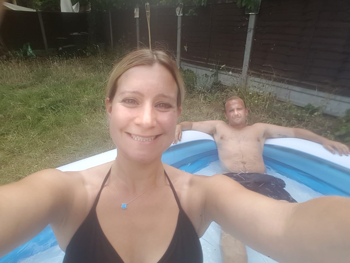 #HeatwaveOn5 perfect day to put up the new pool.... hot