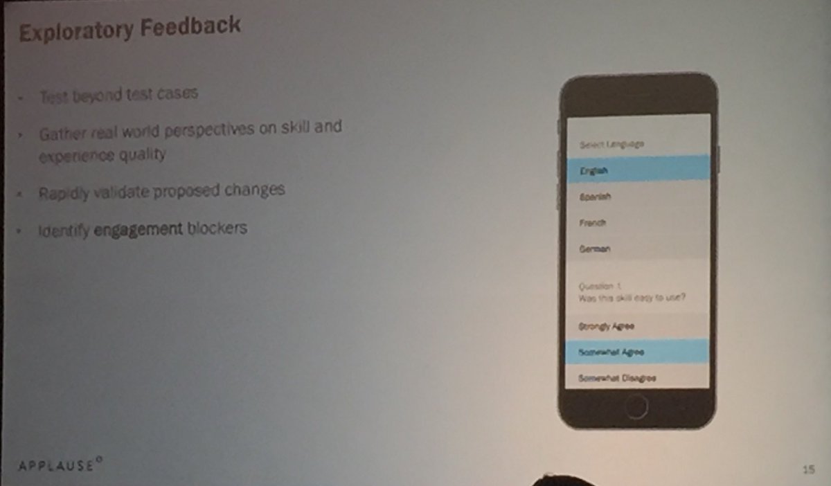 SDelale's tweet photo. How to solve the challenge of voice testing @applause @EmersonSklar #VOICE18 https://t.co/SawxnRumu2