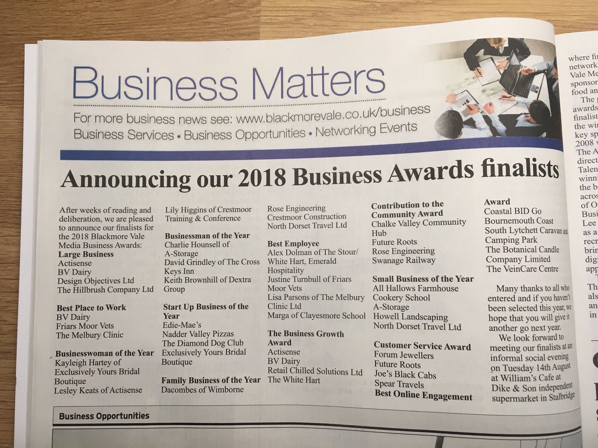 Excited that <a href="/NDTCoachHire/">North Dorset Travel</a> are finalists in the Blackmore Vale Business Awards 2018! Small Business of the Year category AND Family Business of the Year category! 😛