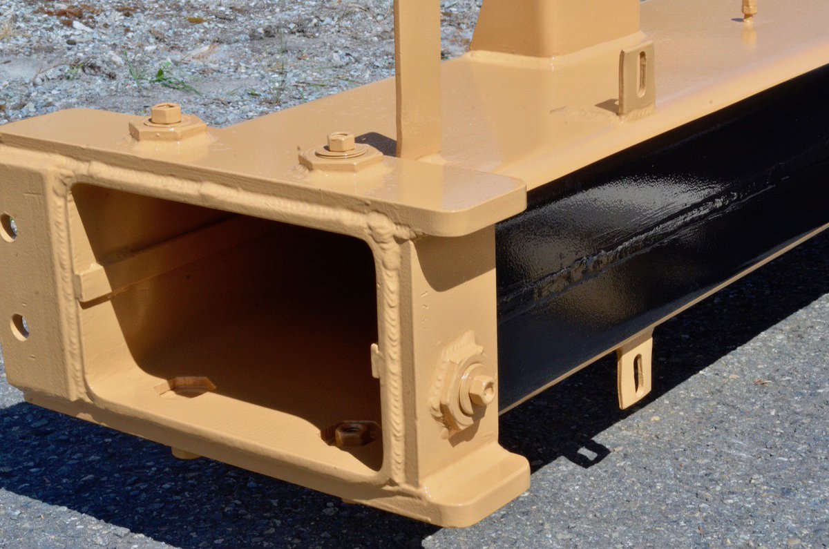 PSCoatings's tweet photo. Check out this two-tone, black/spar paint job for the USCGC Bluebell #CoastGuard ship. These parts are for a crane that sits atop the ship’s bow.  #marinecoatings #coatings https://t.co/aLjKFSZrh4