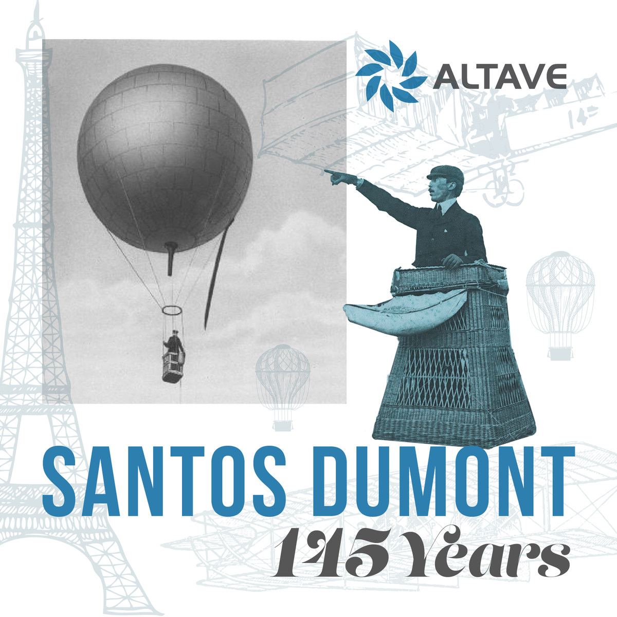FlyALTAVE's tweet photo. #SantosDumontMonth #BrazilFrancePartnership ✈️🇫🇷🎈🇧🇷

Hoje encerramos o mês de celebração ao nosso herói nacional, o pai da aviação, Santos Dumont, que neste ano completaria 145 anos. 

#ALTAVE #AirstarAero #SantosDumont #voaALTAVE https://t.co/vGZUA8XjGM