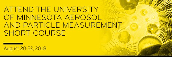 TSIIncorporated's tweet photo. Join us for the 43rd Aerosol and Particle Measurement Short Course, presented by the University of Minnesota & TSI. The 3-day course is followed by a free 1-day workshop in the TSI lab. Details & RSVP: https://t.co/f89k88dmgR #AerosolScience #ParticleScience https://t.co/scOJCrS8fR