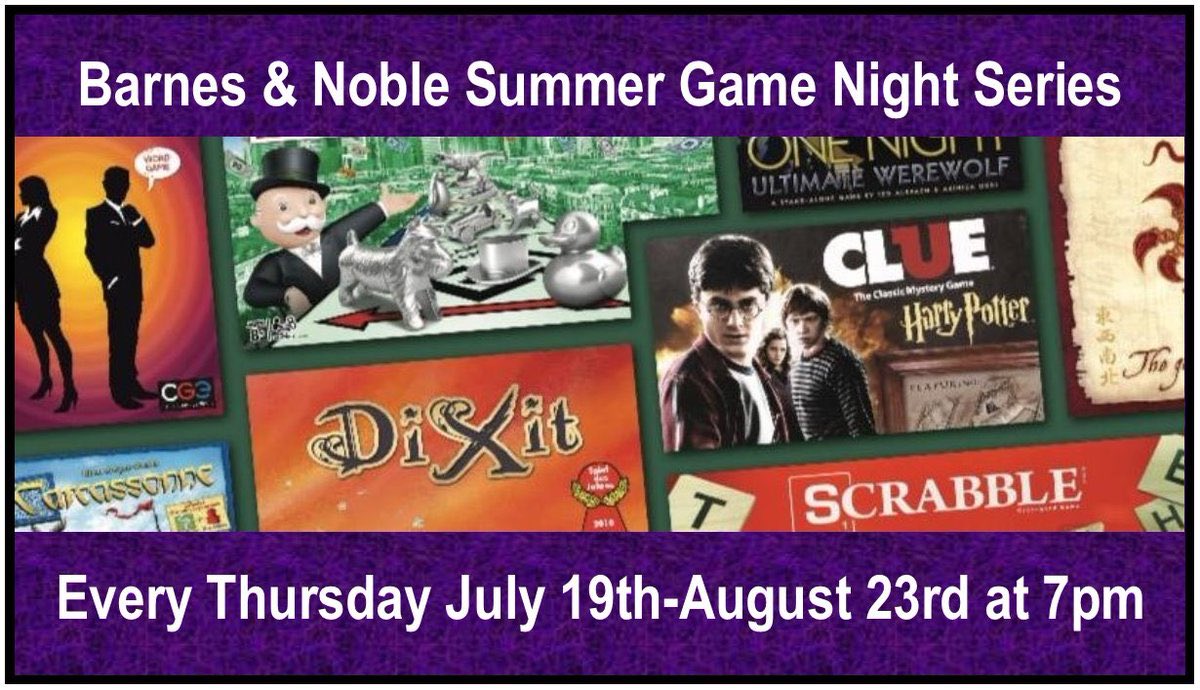 BNMountPleasant's tweet photo. Tonight, Tonight..our weekly game night continues. Stop by at 7pm to try some classic and new games in our cafe.
#shopmptc @BNmagic @BNBuzz #charlestonsc #experiencemp #mtplife #sullivansisland #cityofisleofpalms #games #summer https://t.co/vgIPNNF16L