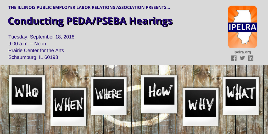 IPELRA's tweet photo. Registration is open for IPELRA's 9/18 training: Conducting #PEDA #PSEBA Hearings! We'll discuss hearing procedures, best practices for the hearing process, & how to proactively manage a situation that may result in a PSEBA application. #HR #localgov https://t.co/iXLtaFZBhQ https://t.co/BChk0qaX04