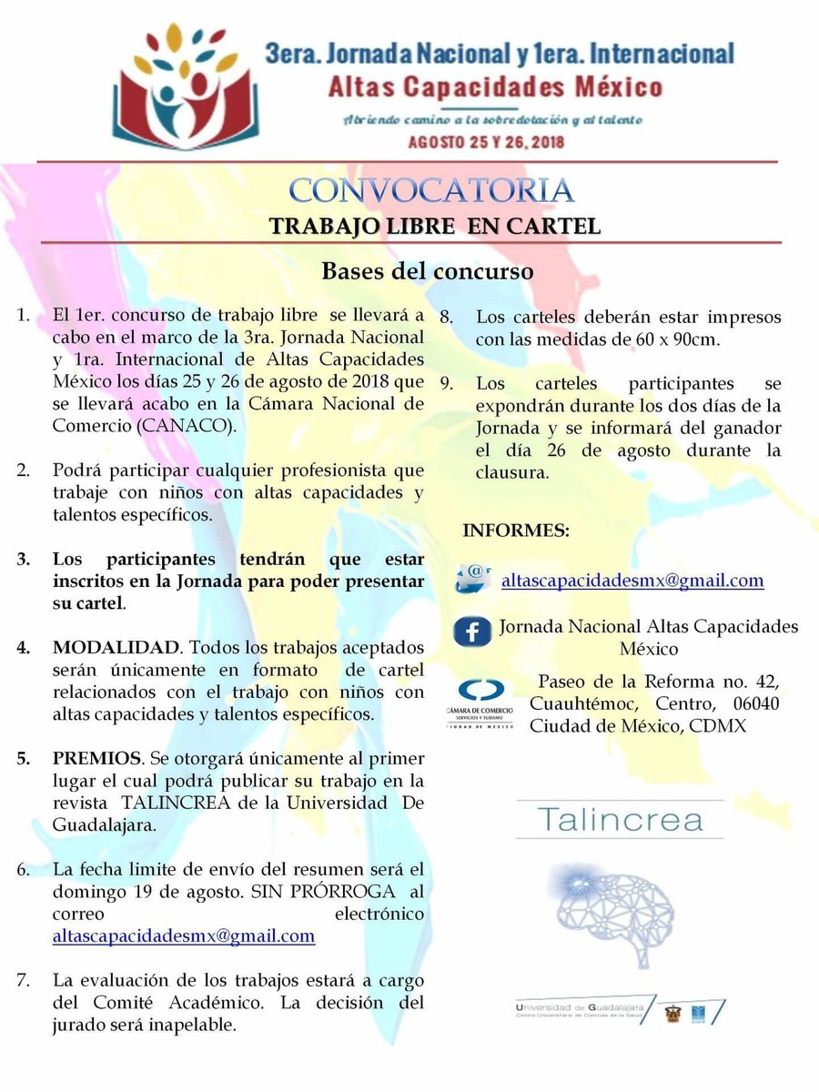 yeimmiortiz's tweet photo. Si trabajas con chicos con Aptitudes Sobresalientes participa con un cartel en la Jornada del 25 y 26 de Agosto
#Sobredotación
#AltasCapacidades https://t.co/BOp8wOtCab