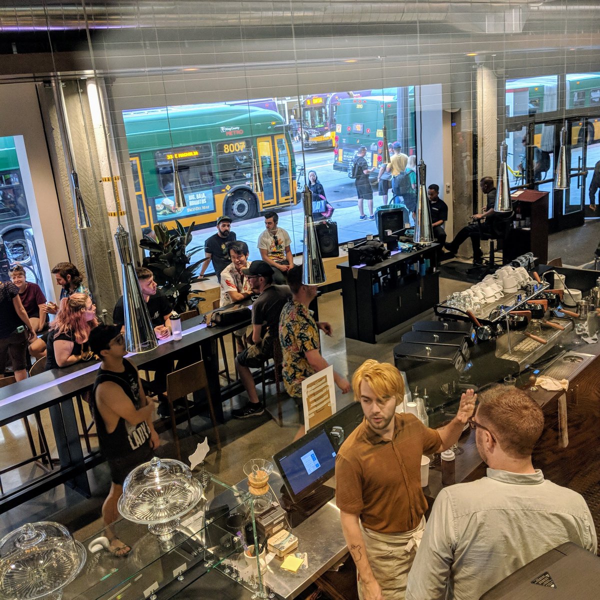 VictrolaCoffee's tweet photo. Our barista throwdown competition is getting started soon. Follow on Instagram! The best in #Seattle #coffee, head to head at 3rd &amp; Pine. #victrolacoffee https://t.co/1g4kbSRuQl