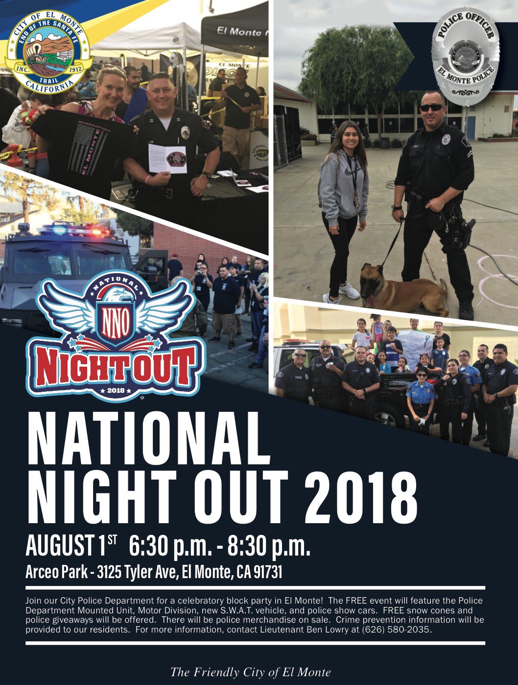 El Monte PD on Twitter "Join your El Monte Police Department at our