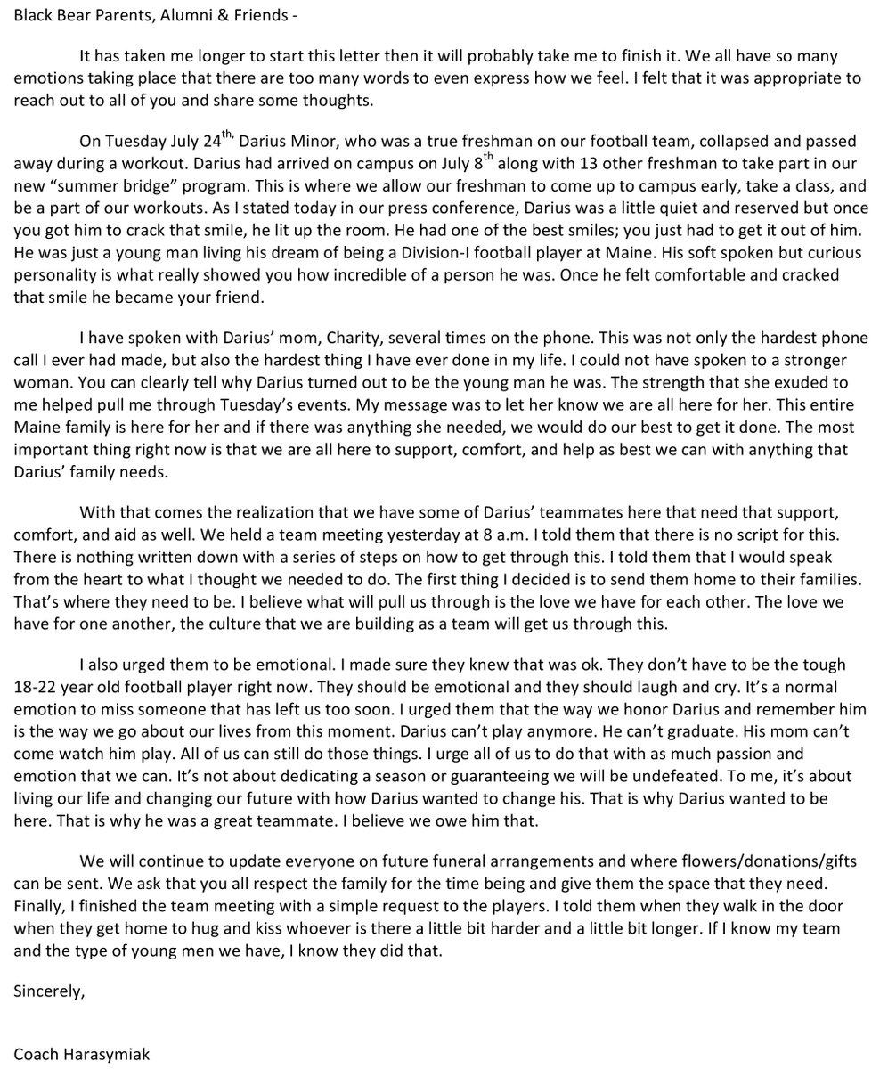 The outreach for Darius and his mom Charity shows you what type of person Darius was to all of us. Below you will find a letter from myself and link to Darius' GoFundMe account. Anything you can do to help out his family is appreciated. Please share. gofundme.com/memorial-for-d…