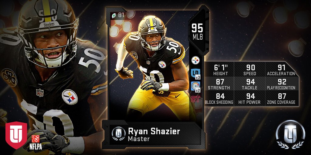 EASPORTS_MUT's tweet photo. Announcing the 2019 Madden Ultimate Team Master @RyanShazier

Full Blog inbound this week! #Madden19 #ShazierStrong https://t.co/MUqxOPKc75