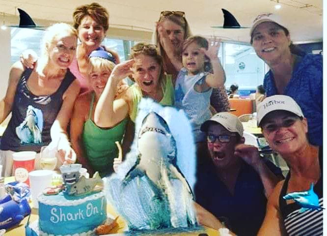 Celebrating Shark Week with my tennis peeps!!!!