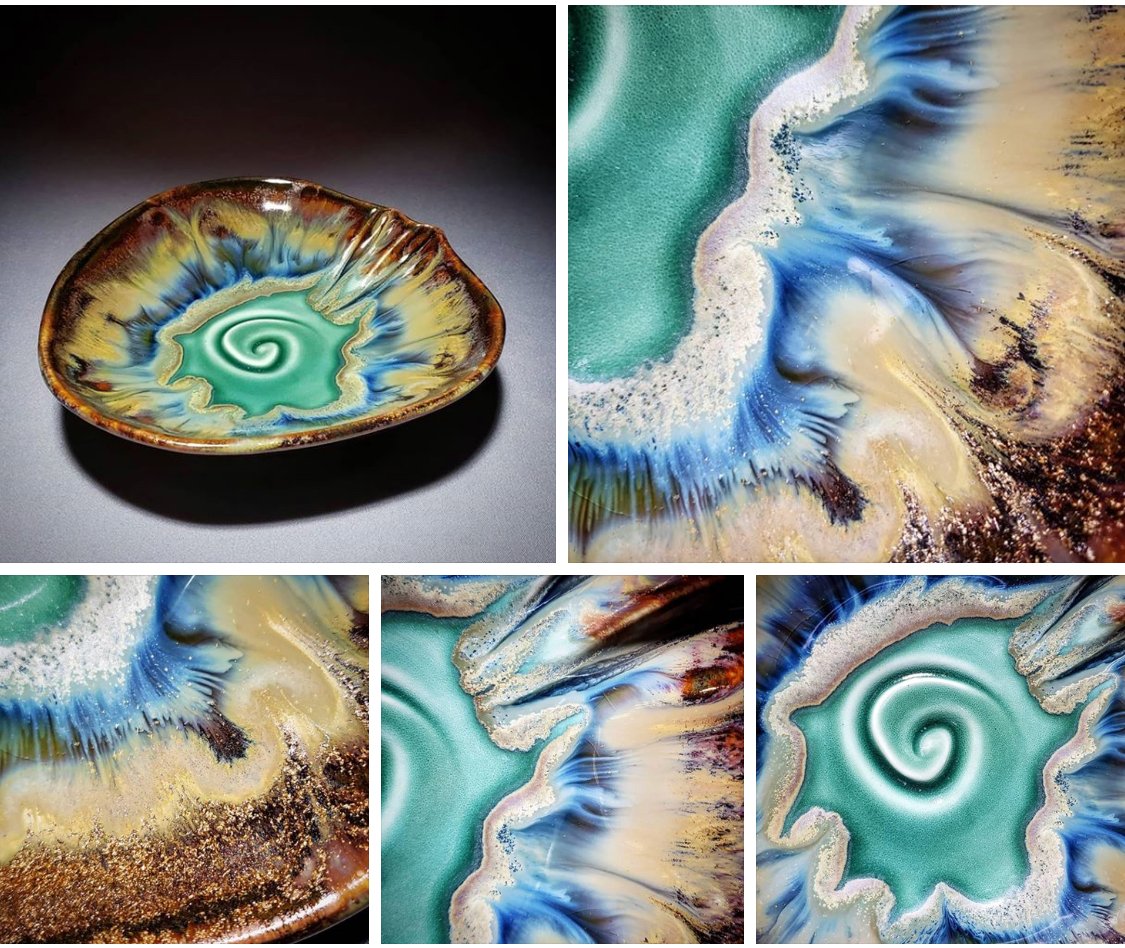 art_wilmington's tweet photo. #LaurenRogers amazing bowl #movement #flow #fluidforms #fluidart #oceaninspired #iambrent #madeinaskutt #myclayking #howiamaco #coyoteglazes #wheelthrown #asymetry #spiral #detailshots #depth #ncpottery #functionalceramics #line #color #shape #pottery #theArtWorksWilmingtonNC https://t.co/Oqvjq5IFf9