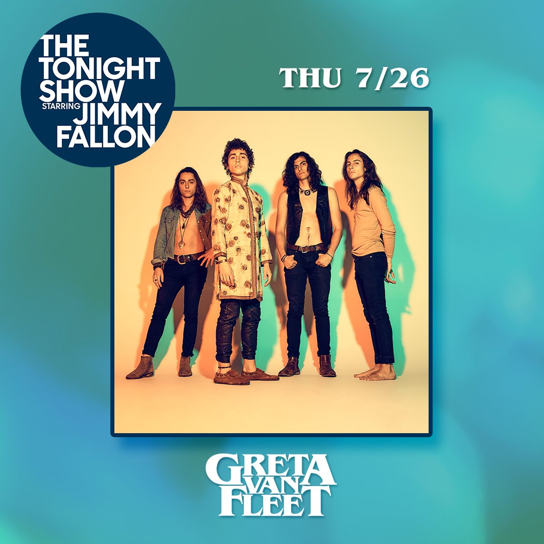 GretaVanFleet's tweet photo. Tonight is the night! We'll see you when the curtain falls on the Tonight Show Starring @JimmyFallon at 11:35/10:35C. https://t.co/0nfz7A9lI2