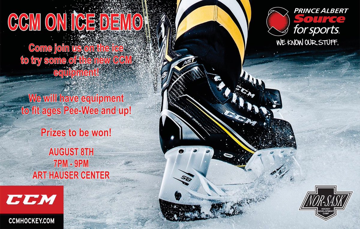 Wanting to try out some new <a href="/CCMHockey/">CCM Hockey</a> gear? For pee wee and up, players can come down to the AHC from 7-9 on Aug 8th,to try out some gear! Players must first sign up in store with our friends at <a href="/PASFS/">PA Source for Sports</a> before attendance, look forward too seeing you out there!
