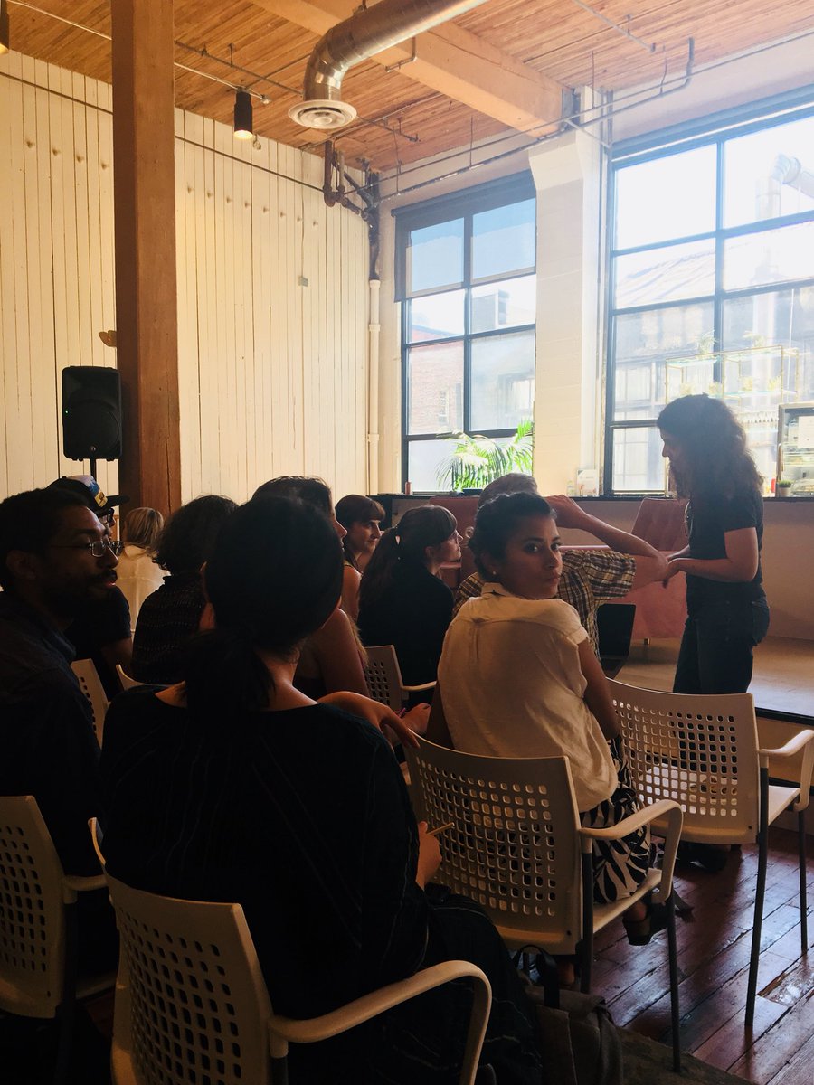 SuzMargo's tweet photo. Energy levels are building in anticipation of @theriveterco firesidechat with @ArlanWasHere #bootstrappedVC #startups #femalefounders #inviteambition #provideaccess https://t.co/F4yeXYXr1h