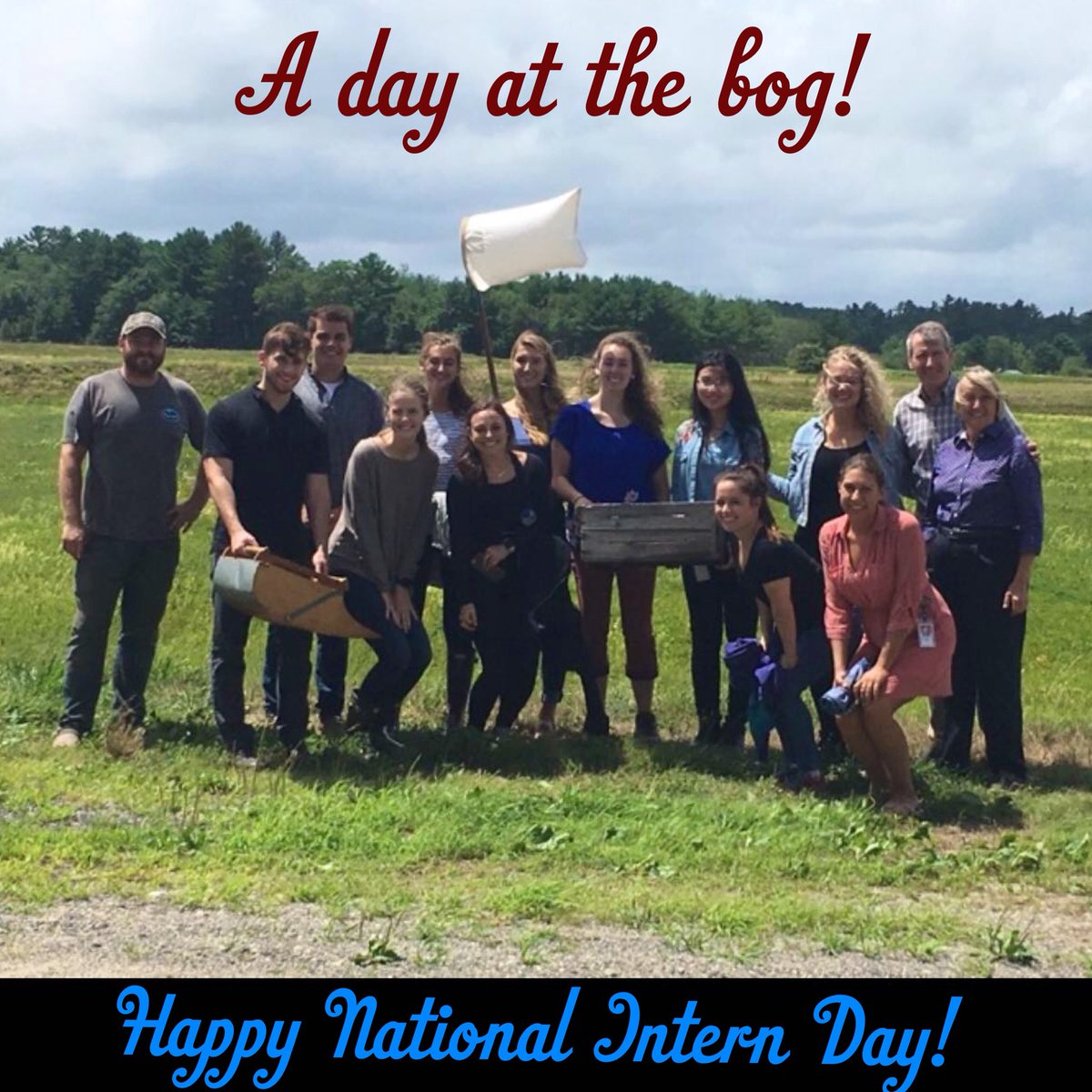 AliceMonteiroHR's tweet photo. Happy #NationalInternDay to this fantastic bunch and a special thanks to the Gilmore family for hosting us at their bog yesterday! #Summer18 #OceanSprayLife #OSCintern https://t.co/WxCLzswfqZ