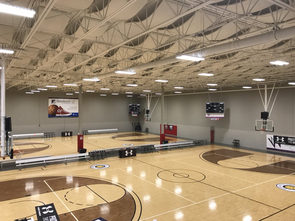 UAGirlsPTN's tweet photo. The Pacer Athletic Facility with 8 courts is AWESOME! Can’t wait to get UA Nationals started tomorrow! Be sure to check the schedule as some games &amp; times have changed over the past 24 hours! #UAFam @Premier_TeamNet https://t.co/RJGoMjWCWb