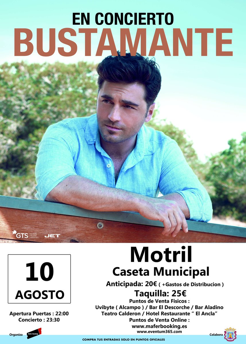 <a href="/BookingMf/">Mafer Booking</a>
Abre las Fiestas del <a href="/aytomotril/">Ayuntamiento Motril</a> con <a href="/David_Busta/">Bustamante</a> el 10 de Agosto.
Que no te lo cuenten, Vívelo!!!

<a href="/Garnatilla/">La Garnatilla</a> <a href="/QuehagoGranada/">QuéhagoGranada</a> <a href="/motrildigital/">Motril Digital</a> <a href="/motrilenpasion/">Motril en Pasion</a> <a href="/perdon_motril/">Perdón Misericordia</a> <a href="/Gerve_Motril/">0</a> <a href="/Copemotril/">COPE Motril</a>