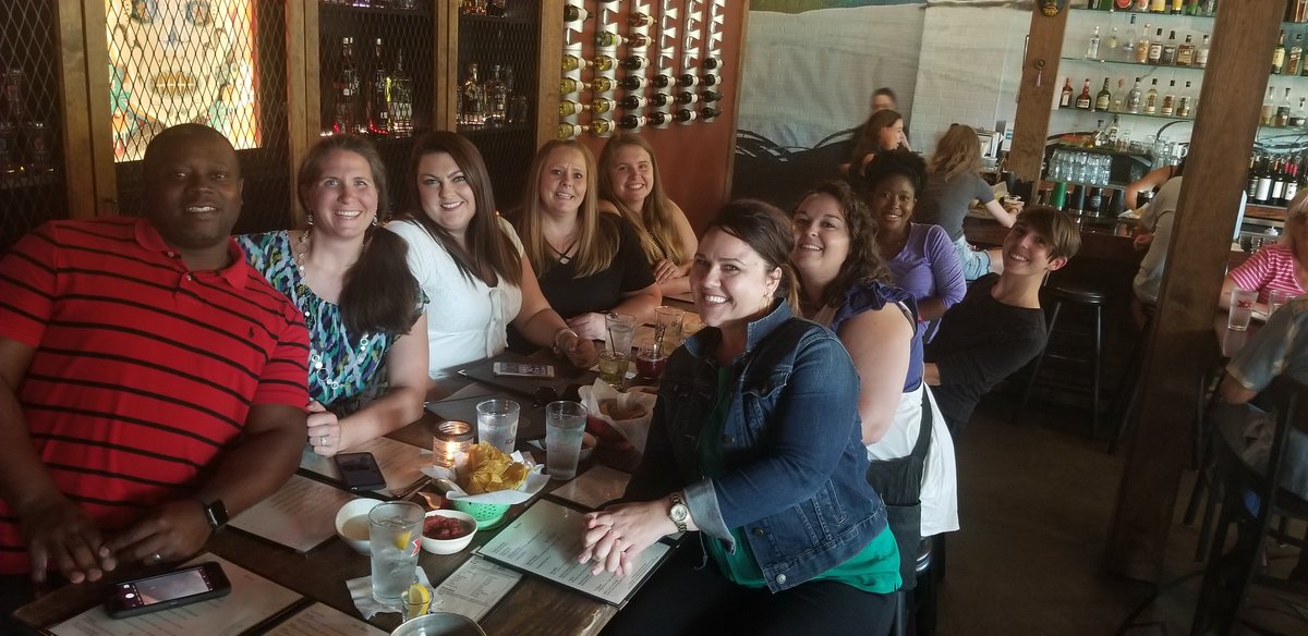 TheMsValente's tweet photo. @NCAE_CCLT some Ladybugs hangin'  in the Beehive tonight enjoyin' some Mexican! #ncaeili #ilibees https://t.co/4enoJiVA0V