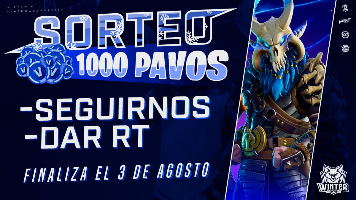 #Fornite | ¡SORTEO EXPRESS!

Estamos realizando un sorteo de 1000 V-Bucks, lo único que deben hacer es cumplir los requisitos:
-Seguir a <a href="/WintereSportsGG/">Winter Esports</a>. 
-Dar RT a este Tweet.

¡Mucha Suerte a todos!
(END 3/8)

#LetsWIN ❄️