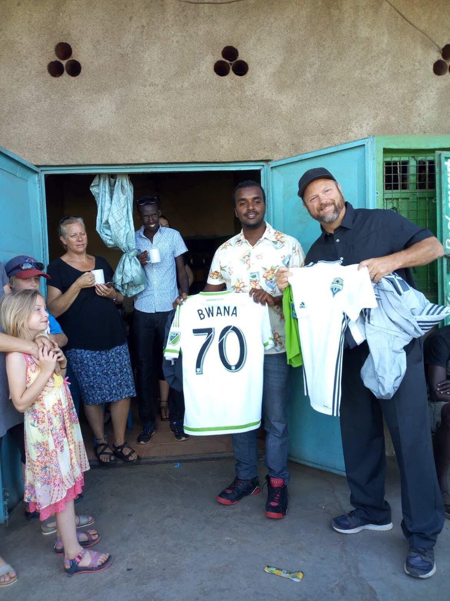 I just want to take a chance to thank <a href="/SoundersFC/">Seattle Sounders FC</a> organization for sending gears and equipments to my home village, they’ve been waiting for it for a long time, My whole village will like to thank you guys for what you’ve done. Thank you Seattle Sounders!!! #love #sounders