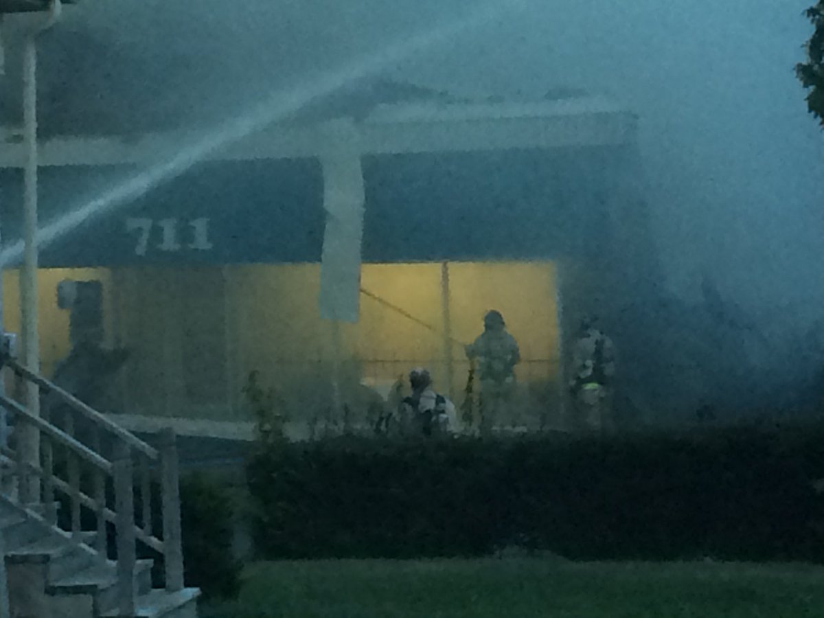 Firefighters are shattering the glass windows at Poirier Furniture. https://t.co/MNSAStx12S