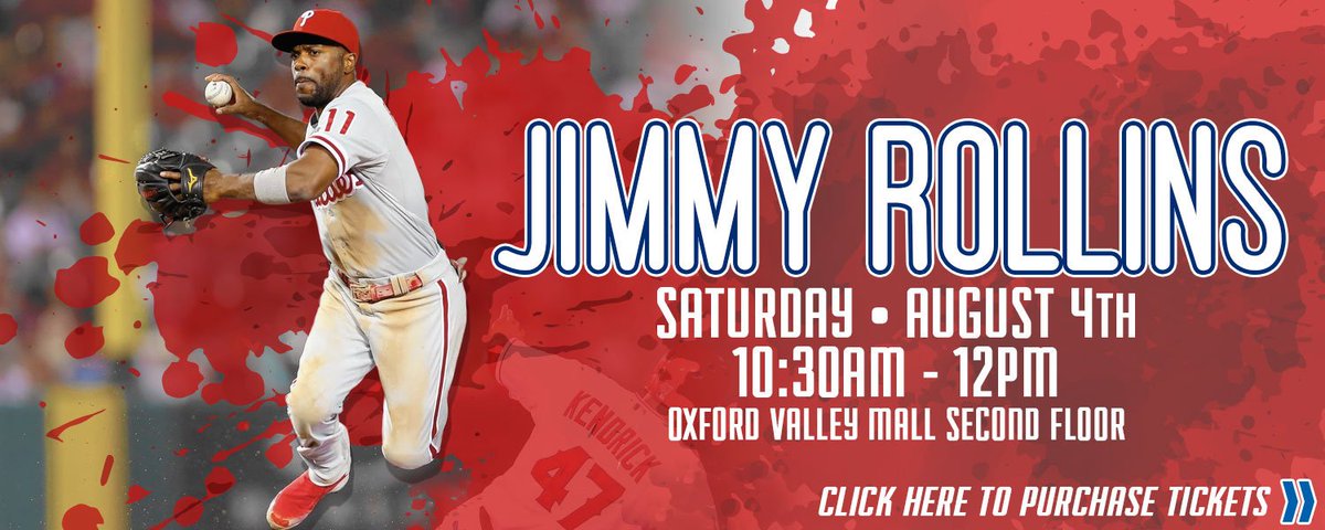 TTAPhilly's tweet photo. 9 days til our public autograph event with @JimmyRollins11 @ Oxford Valley Mall https://t.co/CrblJgvv8q @MVP_SportsGroup @realPhillyink https://t.co/85R7BFhHDF