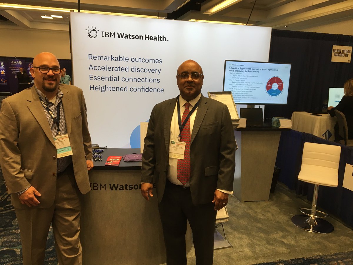 Byron Scott and Russell Fankhauser ready to go with our @IBMWatsonHealth booth at #AHASummit