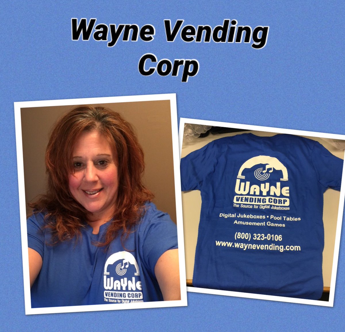 waynevending's tweet image. Got our new Wayne  Vending T-shirts this week. #waynevending #digitaljukebox #music #service #custominstallations #pooltables #amusementhames