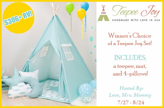 amboerst's tweet photo. Teepee Joy #GIVEAWAY! Enter to #WIN a #teepee set of your choice! Includes teepee, mat, &amp; 4 #pillow matching set! $306+ RV!! The hideaway of your #kids #dreams! #Prize #Freebie #Contest #FREE @Love_MrsMommy https://t.co/HRUIHMLLvr https://t.co/iDAPEewWWh