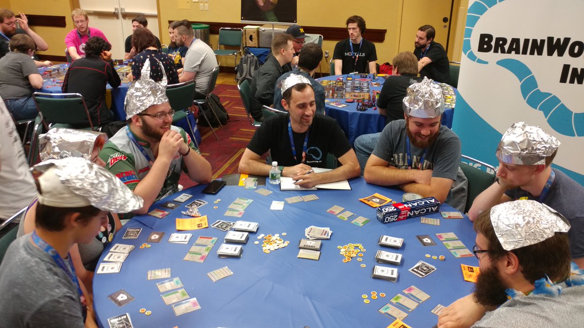 <a href="/BrainWormInc/">BrainWorm Inc</a> is excited to be back in the #FEPH2018 to playtest #Cardspiracy at <a href="/Gen_Con/">Gen Con</a>.

Keep an eye out for our Tinfoil Hats!

Scheduled Times:
Fri: 4-6PM
Fri: 6-8PM
Sat: 10-12PM
Sat: 6-8PM

#tabletop #boardgames #conspiracy #gencon2018