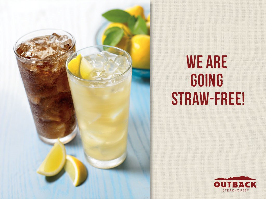 We are reducing the use of plastic straws by only giving them out when requested. We are also using paper straws for our milkshakes. Join us and help save the environment, one straw at a time! #OutbackAU