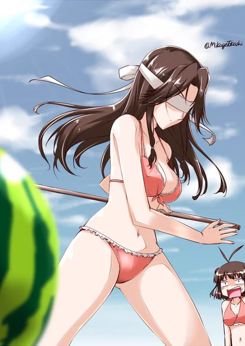 スイカ割り3連発!
#スイカの日 

「スイカの日」
というタグを見たのでせっかくだから便乗してみる(マテ
…絵は去年のですが、今更ながら色々おかしい(笑) 