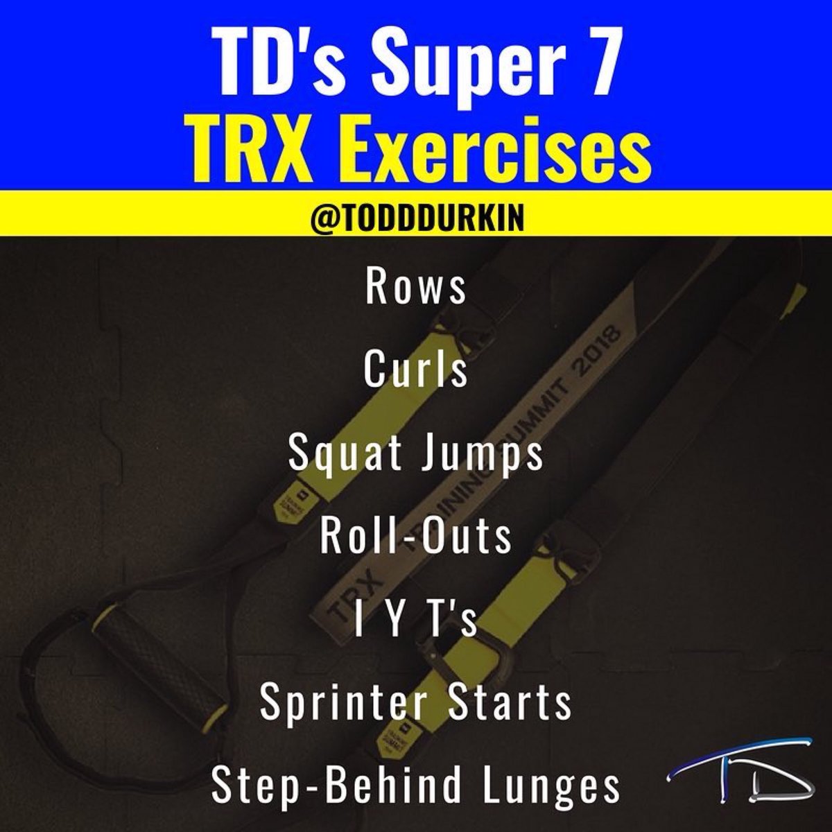 randyhetrick's tweet image. My man @todddurkin’s top 7 @trxtraining moves. What’s your top 7? #Made2Move #TRX