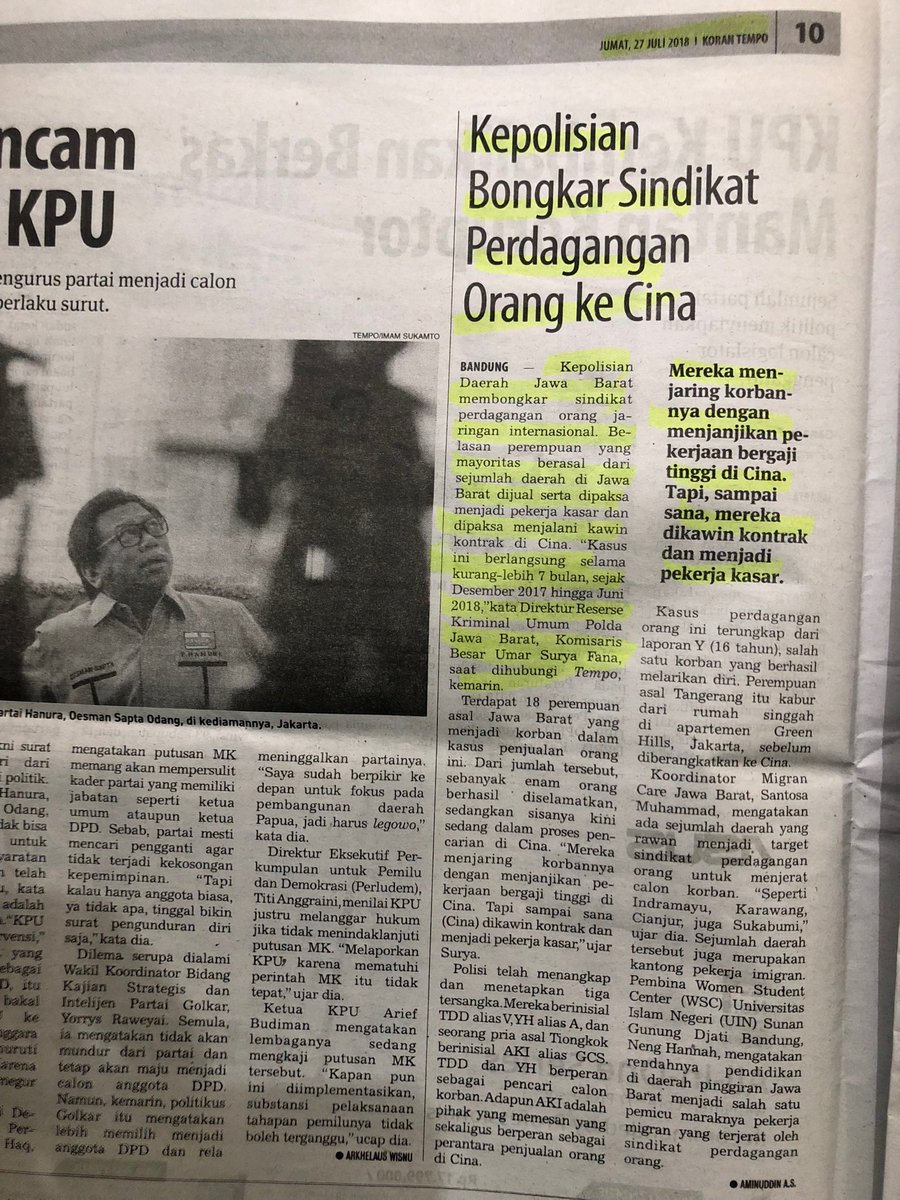 ibnupurna's tweet photo. Polisi bongkar sindikat perdagangan orang ke Cina. Belasan perempuan mayoritas Jabar dijual serta dipaksa menjadi pekerja kasar &amp; dipaksa kawin kontrak di Cina. Menurut Polda Jabar, kasus ini tlh berlangsung 7 bulan ⁦@isari68⁩ ⁦@fahiraidris⁩ ⁦@zarazettirazr⁩ https://t.co/y7dmxsDqM8