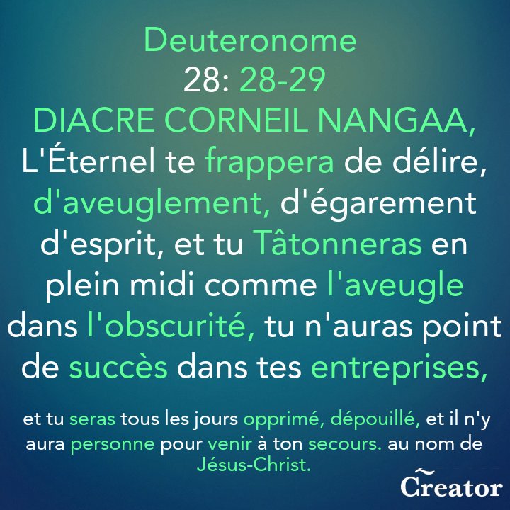 EvangelisteHen1's tweet photo. @CNangaa @cenirdc #Diacre @CNangaa Dieu te parle tout les Jours,  SOIS #NAÎTRE. DANS CE QUE TU FAIS. 
LA PLACE QUE TU OCCUPE, À ÉTÉ OCCUPÉ PAR UNE PERSONNE. #CRAIND DIEU POUR NE PAS METTRE TA VIE ET CELLE DE TES ENFANTS EN DANGER. #DIEU VOIT TOUT CE QUE VOUS FAITES EN CACHETTE. Repens - Toi. https://t.co/uogQEBhhuT