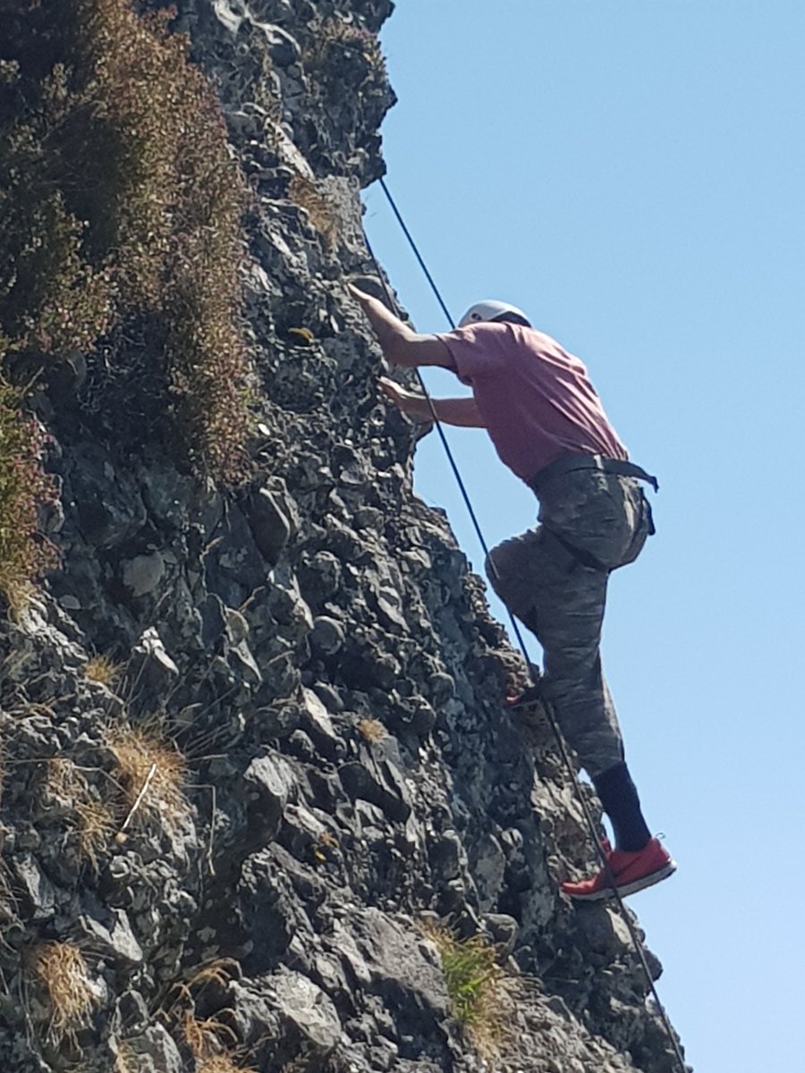 AndySpink1's tweet photo. An amazing day on the West Coast Scotland for being outside.  Coasteering along the sea cliffs and  rock climbing near Oban. At base a big curry and of course enjoyed chilling out in the sunshine. #hebrideanpursuits  #rosescharitabletrust #rosesproject @KS_Principal https://t.co/UzGL30QhmL