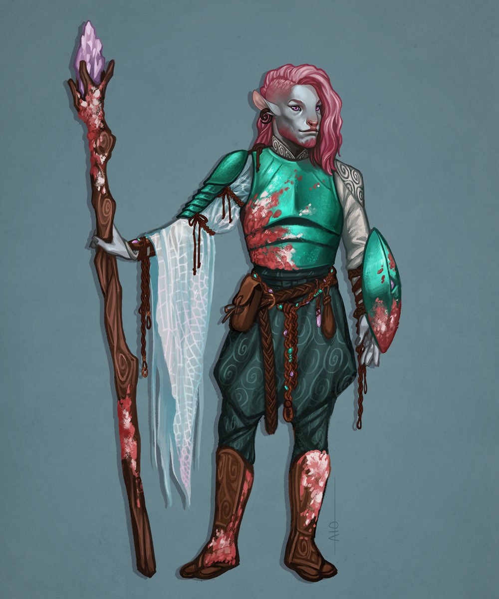 An amazing game, and an amazing unveiling of @executivegoth’s new character! Caduceus Clay! Drawn by the talented @ornerine. 
#CriticalRole