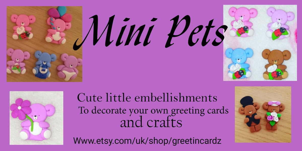 #greetingcards #embellishments #toppers #fimo #crafthour #christmas #bears #pigs #dogs #cats #rabbits #penguins #mice #rats #ladybirds #babies #birthday #miniatures #miniature #cardmaking #pets #minipets