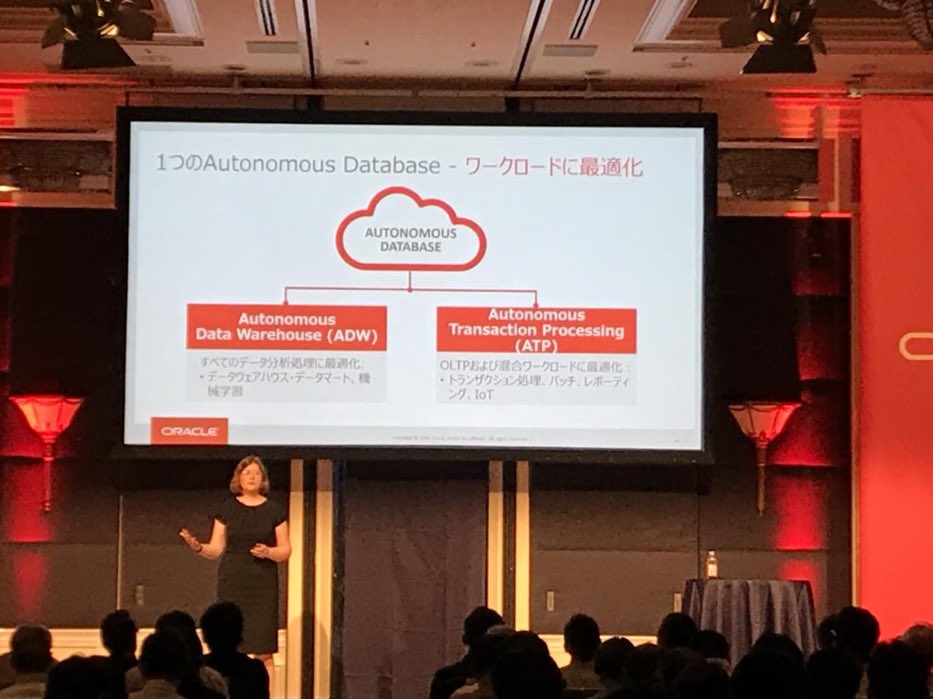 sagarwal's tweet image. #OracleInnovation to enable quick provisioning, scale up/down of Autonomous Database in cloud (default #RAC cluster to scale seamlessly); enhanced security from patches applied online as they become available with 99.995% abvailability, transparent failover @SQLMaria rocking it