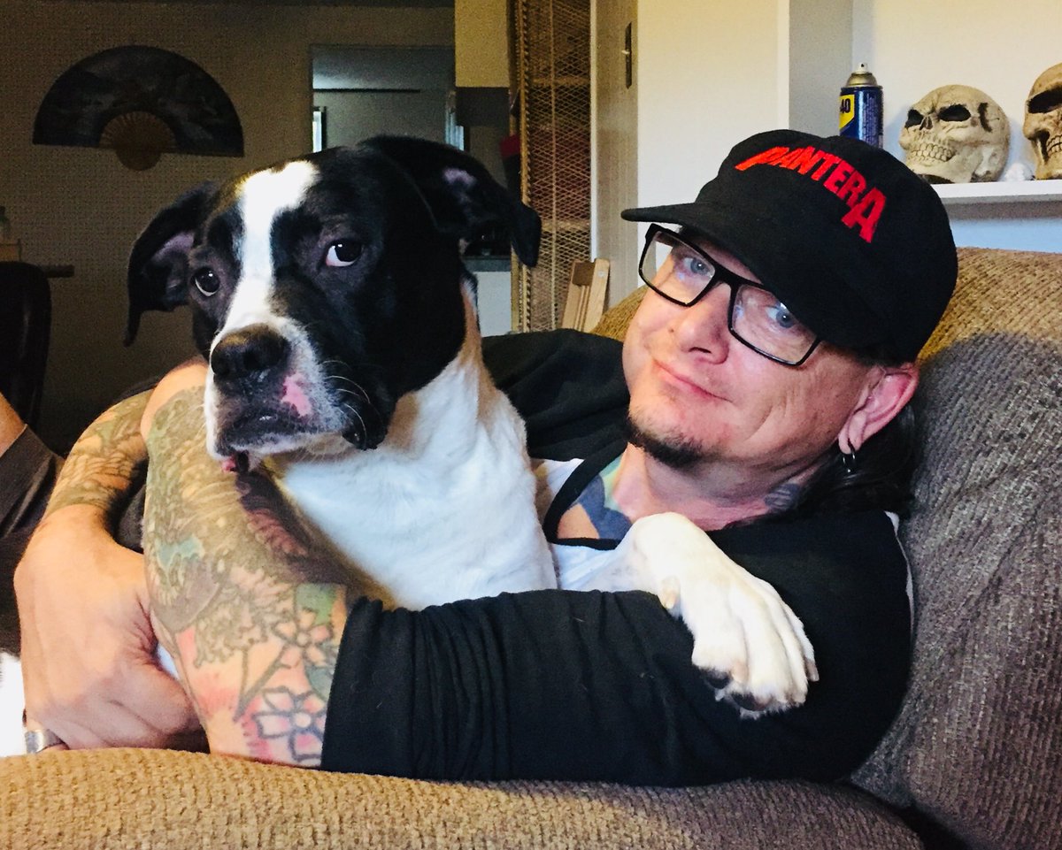 Shmoopkitty's tweet image. My guys. My world. ❤️🐶🤓🤗